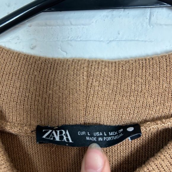 Zara Tan Knit Short Sleeve Top - Picture 4 of 4